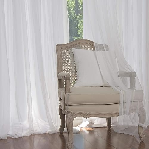 Miniatura 4 de Best Home Fashion Revestimiento de tul de encaje con aislamiento térmico y apagones sólidos (52 pulgadas de ancho x 108 pulgadas de largo, juego de