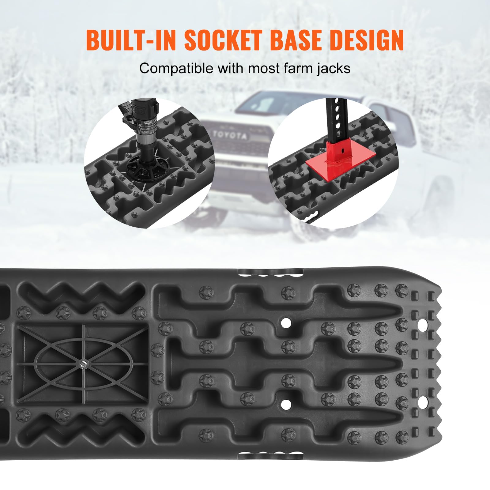 VEVOR Pannelli Trazione Materiale PP, Pannelli di Recupero per ATV/Automobili/Pickup/SUV/RV, Tappetini Trazione per Pneumatici su Neve, Sabbia, Fango e Terreno Sciolto, Borsa di Stoccaggio 2 Pezzi