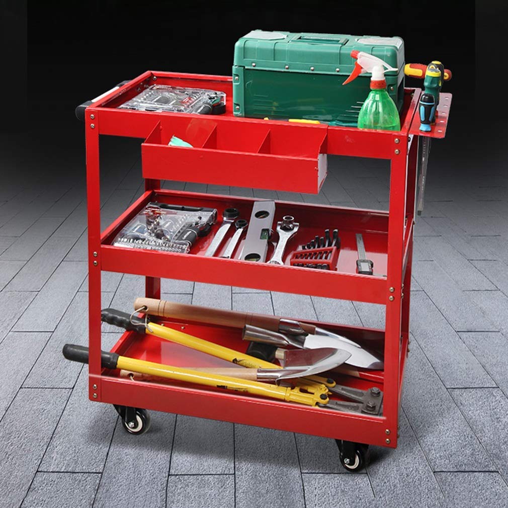 Carrello portautensili resistente – 3 ripiani multifunzione con capacità di carico di 100 kg per riparazione auto e uso utile