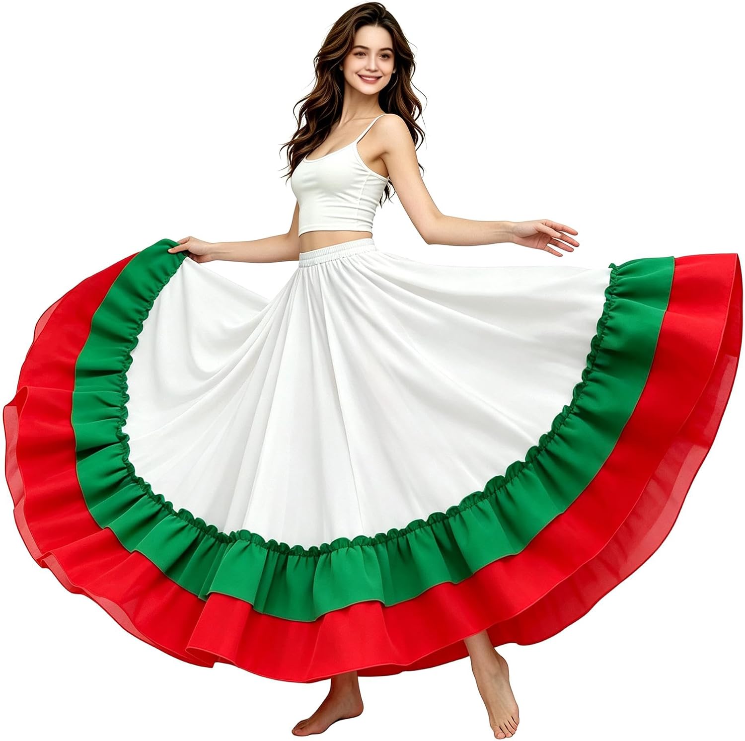 Z&X Womens Mexican Flamenco Lyrical Dance Long Skirt Halloween Costumes