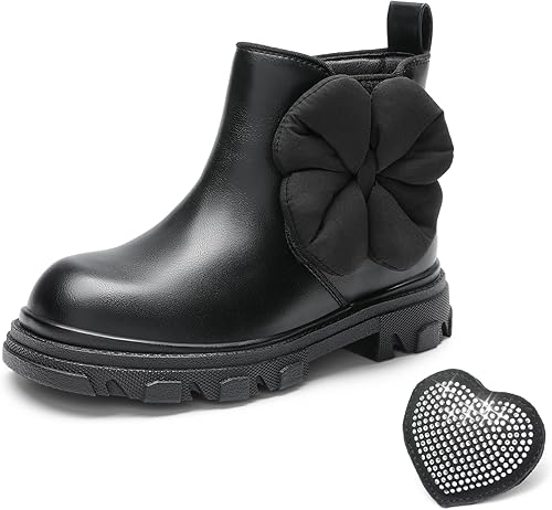 Miniatura 1 de DREAM PAIRS Botas Chelsea para niñas, con cremallera lateral, botines intercambiables para niños pequeñosniños grandes