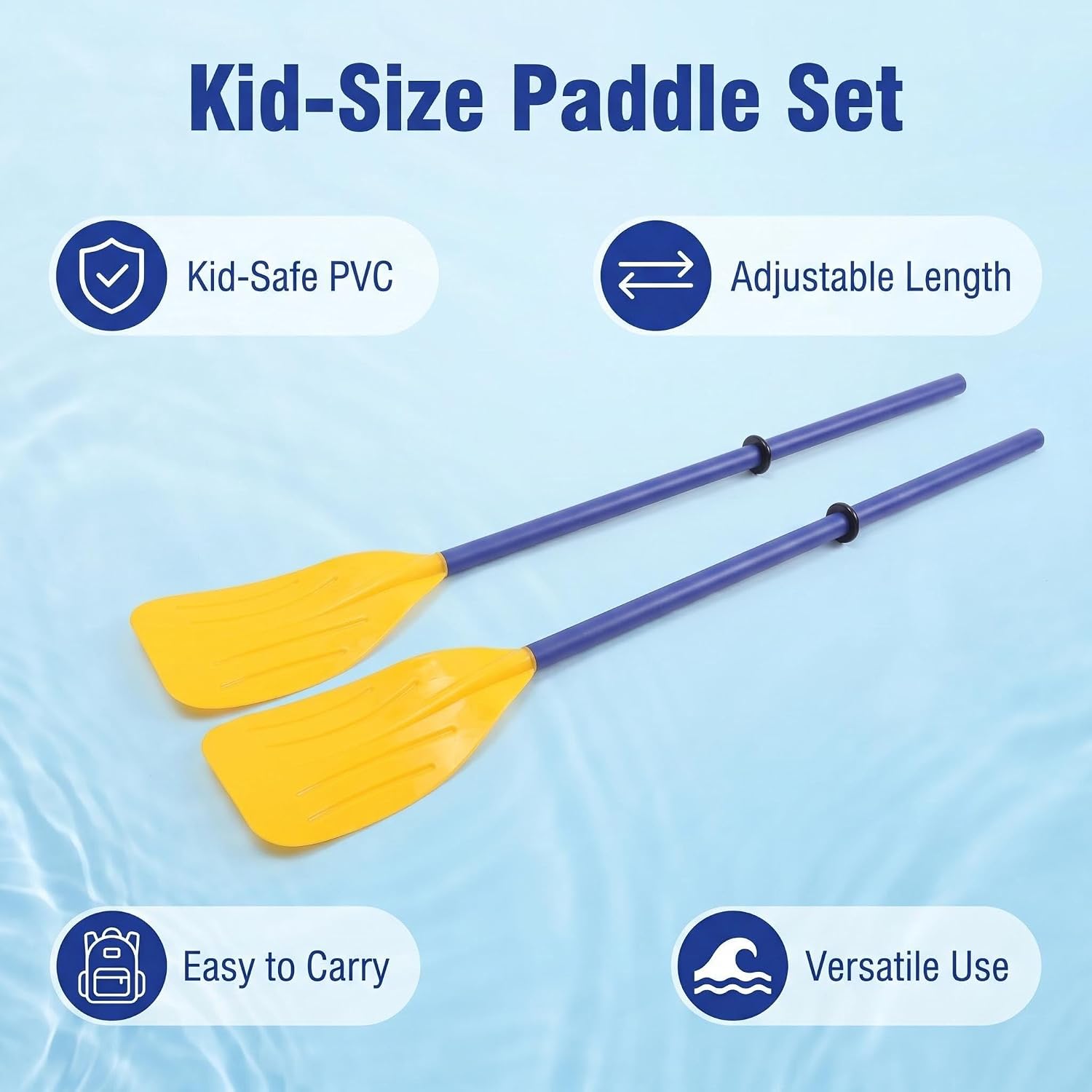 Small Kayak Paddles, Plastic Canoe Paddle for Children, yellow