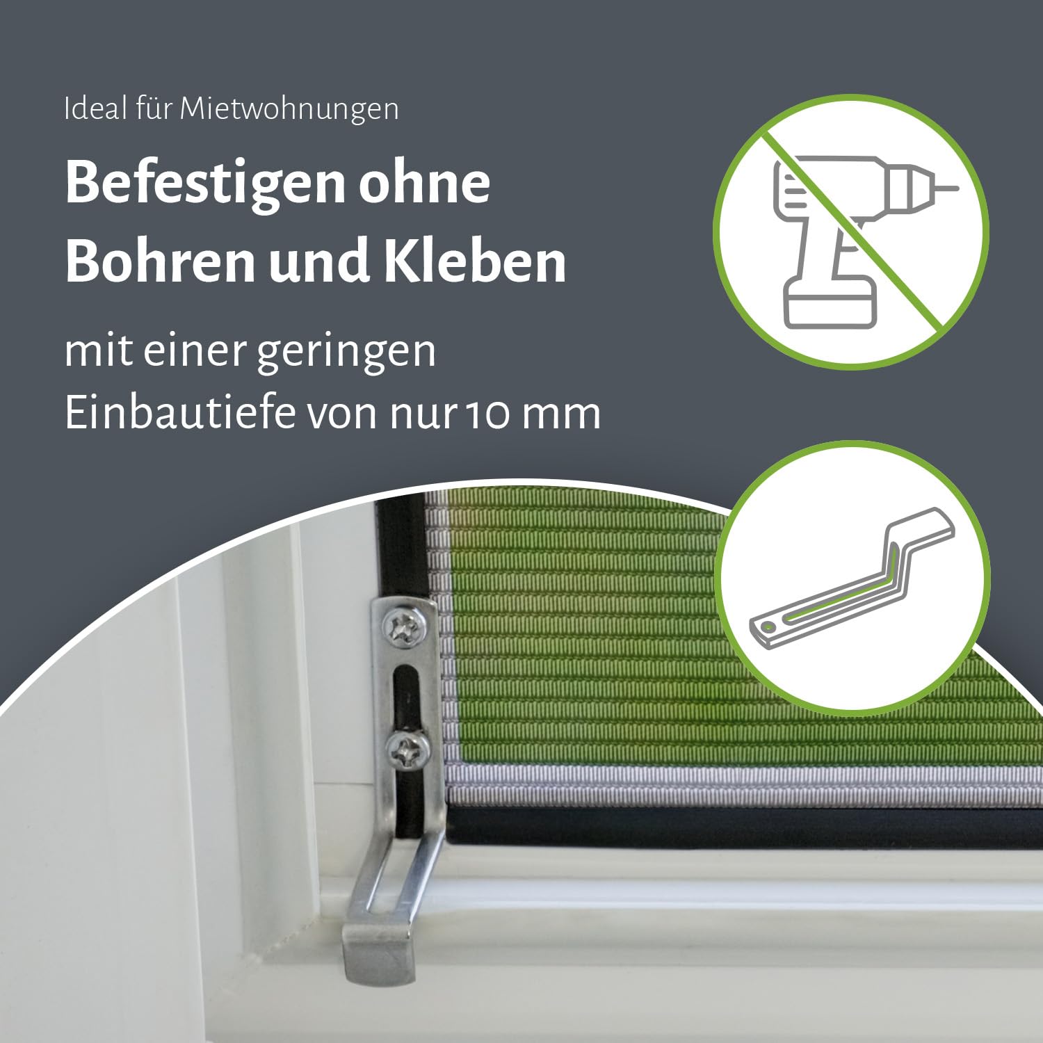 empasa Pollenschutz Fliegengitter Fenster START Alurahmen für Allergiker | Pollenschutzgitter Pollenvlies Insektenschutz Alurahmen kürzbar, Farbe: Weiß, Größe: 130 x 150 cm