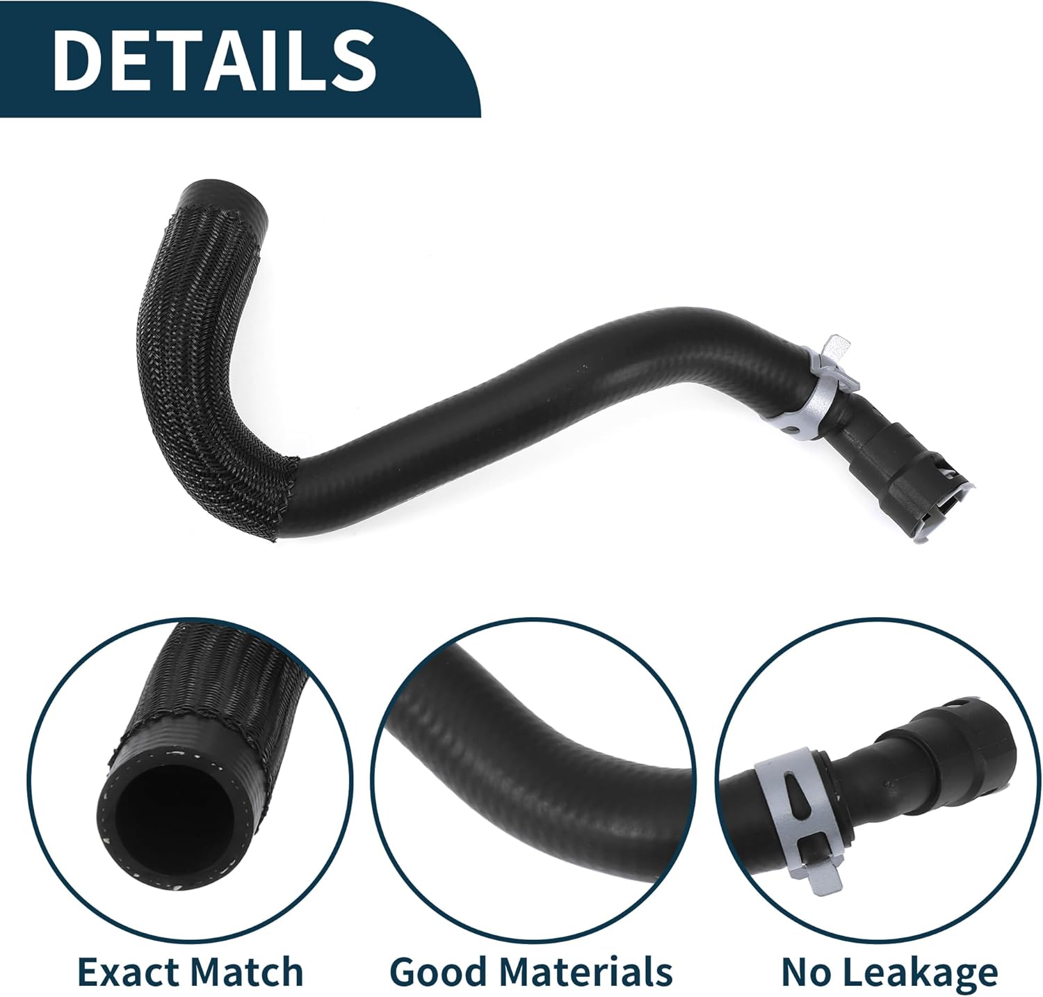 Radiator Hose Heater Hose No.DB5Z8C289C/DB538C289AA/DB5Z8C289A for Ford Explorer 3.5L 2011-2019 Black Rubber 1 Pc Coolant Pipe Good Sealing