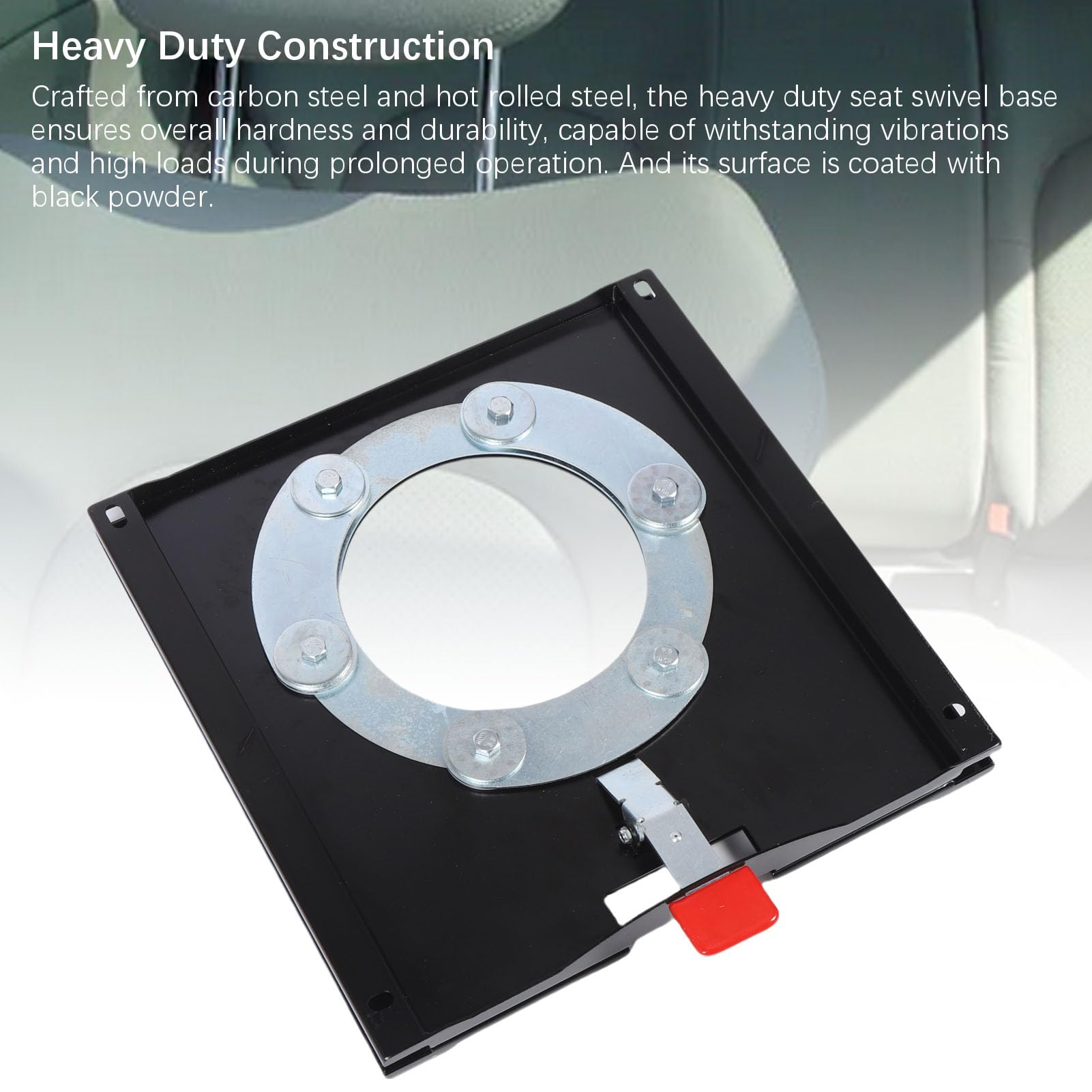 Drfeify Base Giratoria del Asiento Base Giratoria del Asiento de Acero Al Carbono Rotación hacia Adelante y Atrás de 360 ​​grados Recubrimiento en Polvo Negro con Herrajes para Asientos del