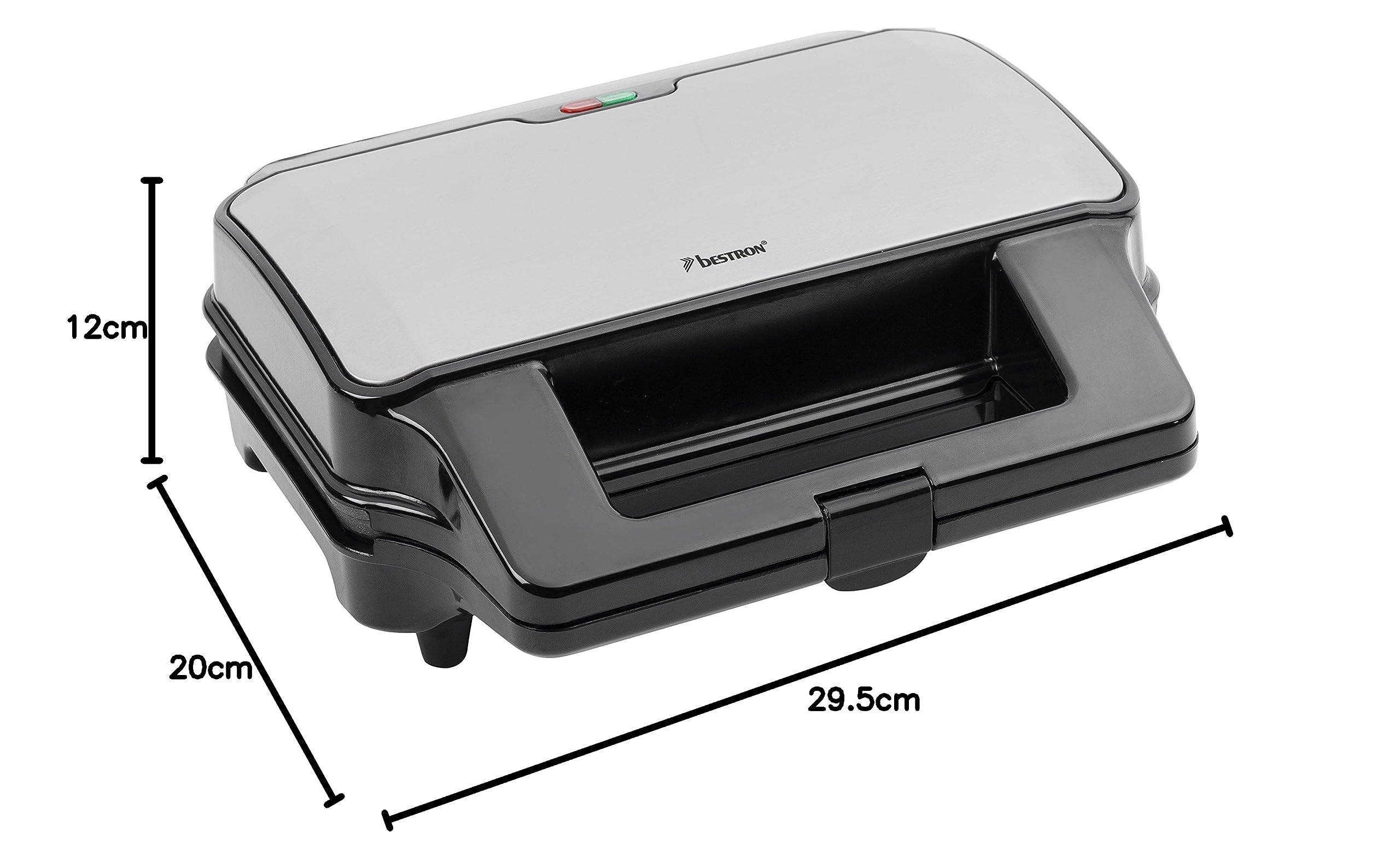 Bestron Grill a contatto 3in1, Rivestimento antiaderente, 900 W, Nero