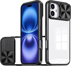 iPhone 17 Case, with Camera Protection and Slip, Shockproof and Scratch Resistant Case, Soft TPU Silicone Hybrid Case and Clear Hard PC,Black