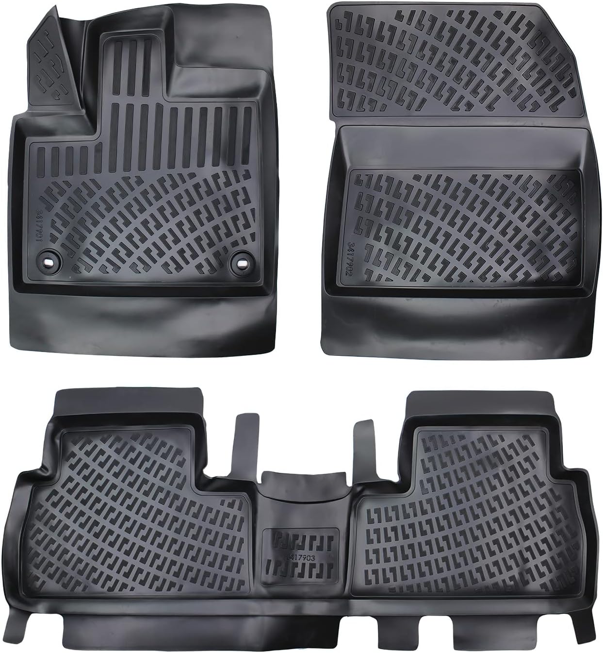 Floor Mats for Peugeot Rifter 2019-2024, Custom Fit All-Weather TPE Floor Liners, 3D Laser Measured, Waterproof, Durable, Black (Front & Rear Set)
