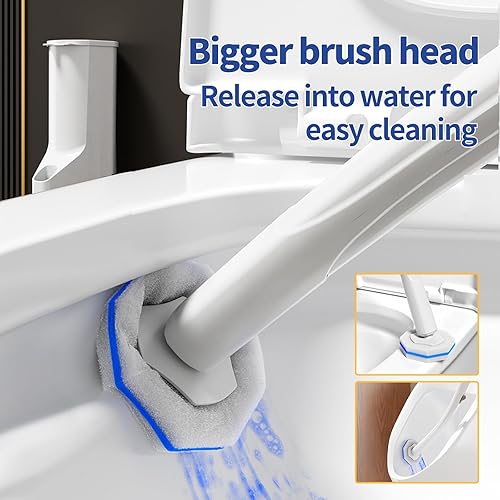 Miniatura 6 de Hohoky 80Pcs Toilet Wand Refills for Disposable Toilet Bowl Brush Scrubber Cleaner Refill Pads,Toilet Brush Replacement Compatible Heads with Most
