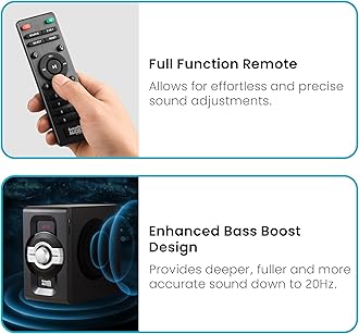 Acoustic Audio by Goldwood AA5240 Home Theater 5.1 Bluetooth Speaker System with USB and SD Inputs, Black