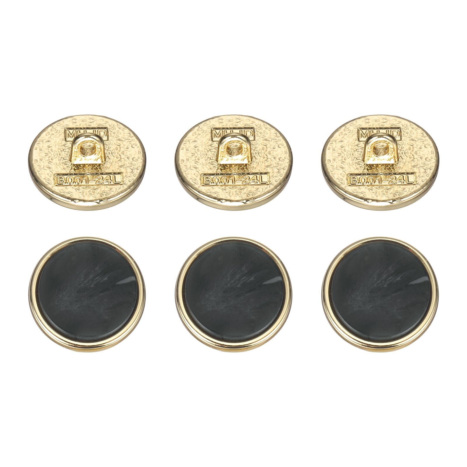 sourcing map 6Pcs Metal Vintage Buttons, 15mm Fashion Arrow Pattern Round Sewing Buttons with Shank for Shirt Dress Suit Cardigans Coat DIY Clothes Craft Projects, Black