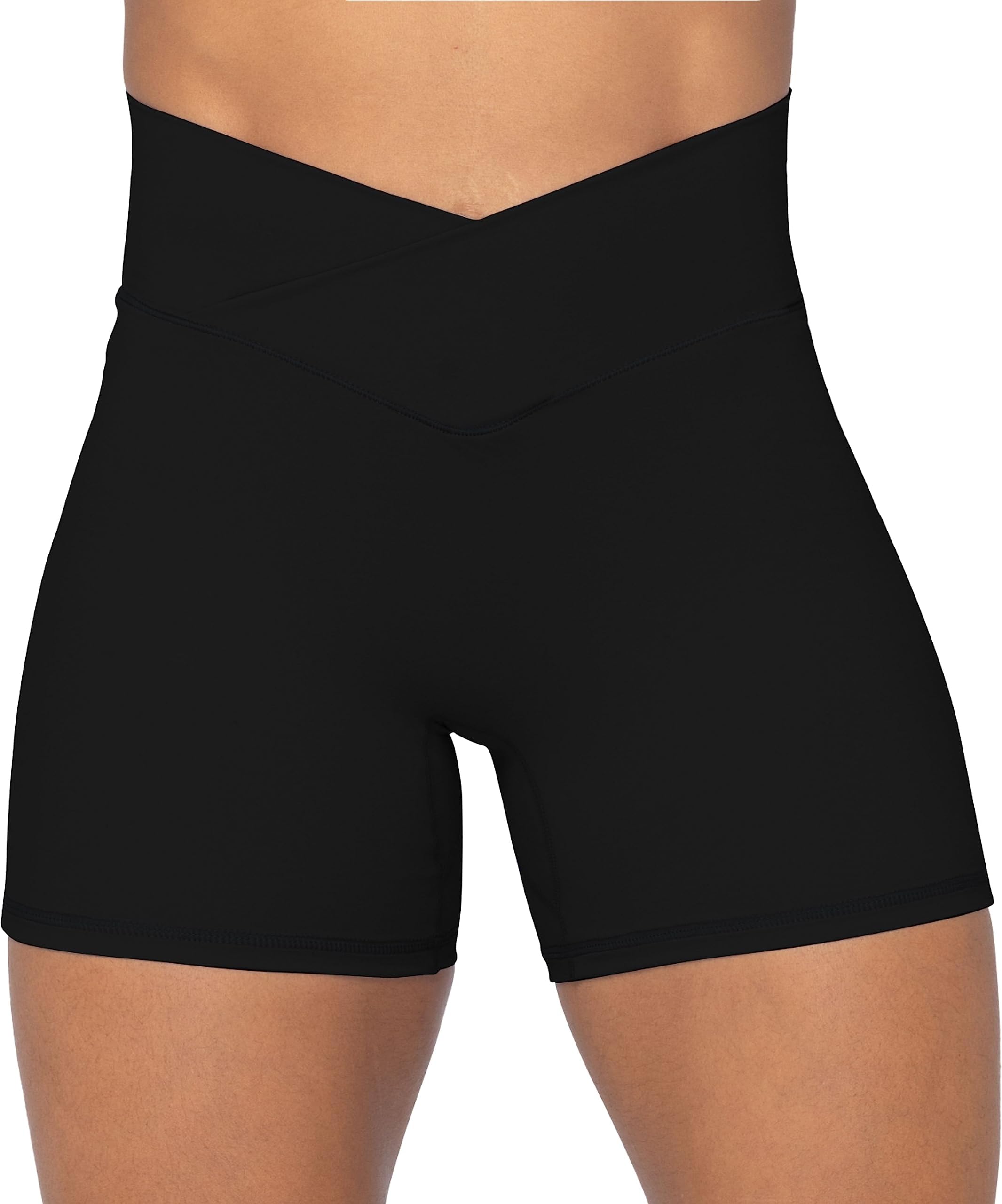 SunzelNo Front Seam Biker Shorts for Women with Pockets, Yoga Workout Gym Bike Shorts