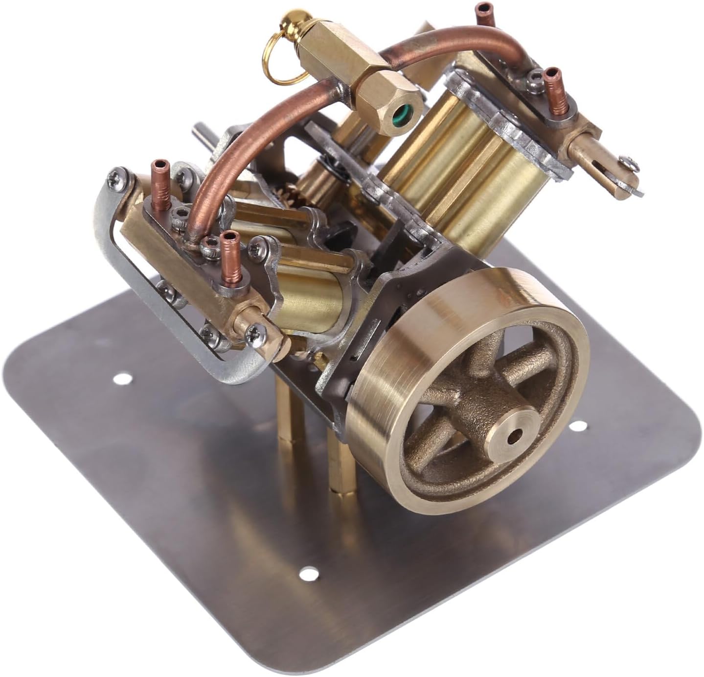 Metal Steam Engine Model Kit, Mini V4-Steam Engine Miniature Steam Engine Model Without Boiler, Science Physical Experiment Toys Gift for Youth Adults - 3.5 x 3.3 x 2.7inch
