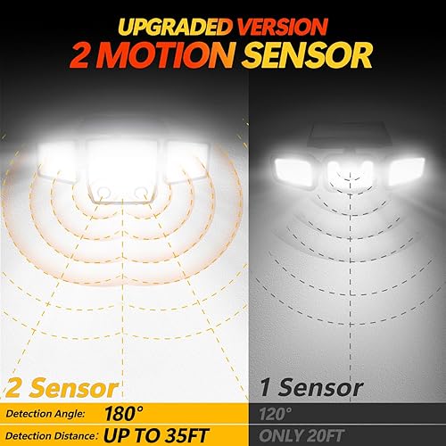 Miniatura 3 de Luces solares para exteriores con sensor de movimiento, luces LED de movimiento para exteriores de 3000 lm con sensores duales, 3 modos de