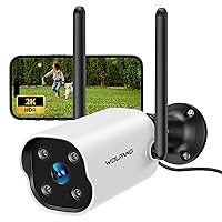 WOLFANG 2K Telecamera Wi-Fi Esterno, Videocamera Sorveglianza con Rilevamento AI