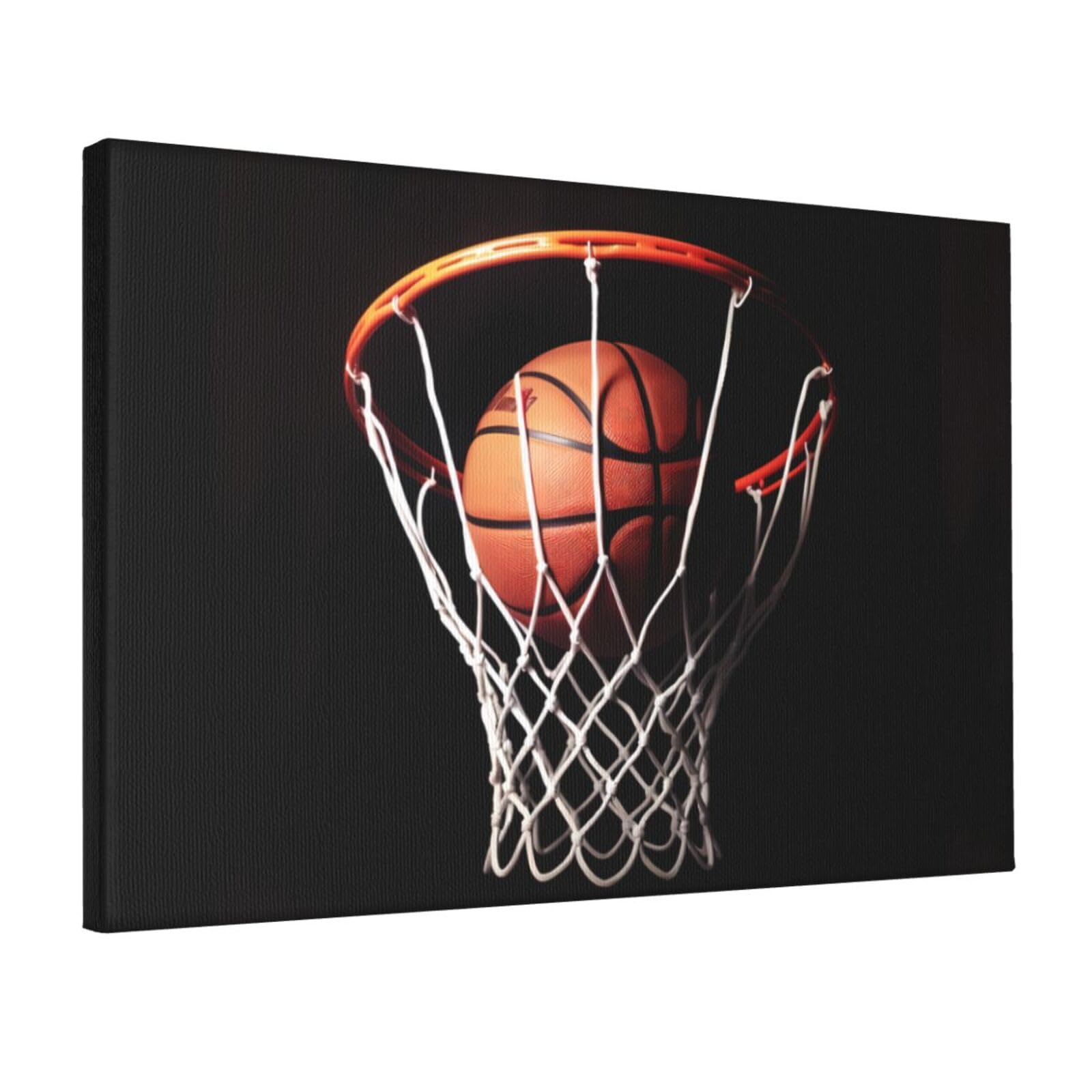 KLOPH Basketball Canvas Wall Art for Living Room 12"x18" Modern Artwork Painting for Bathroom Hanging Canvas Prints Aesthetic Wallart for Bedroom Kitchen Office Wall Decor