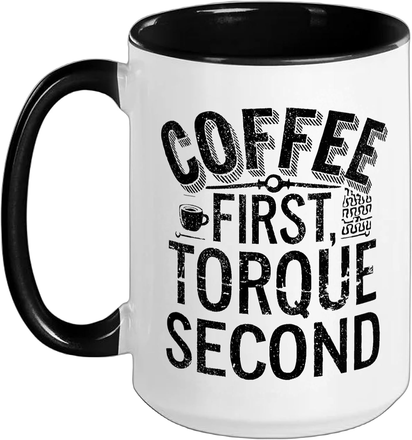 Bike Mechanic Bike Shop Funny Bicycle Mechanic Ceramic Mug, Black/White, 15oz