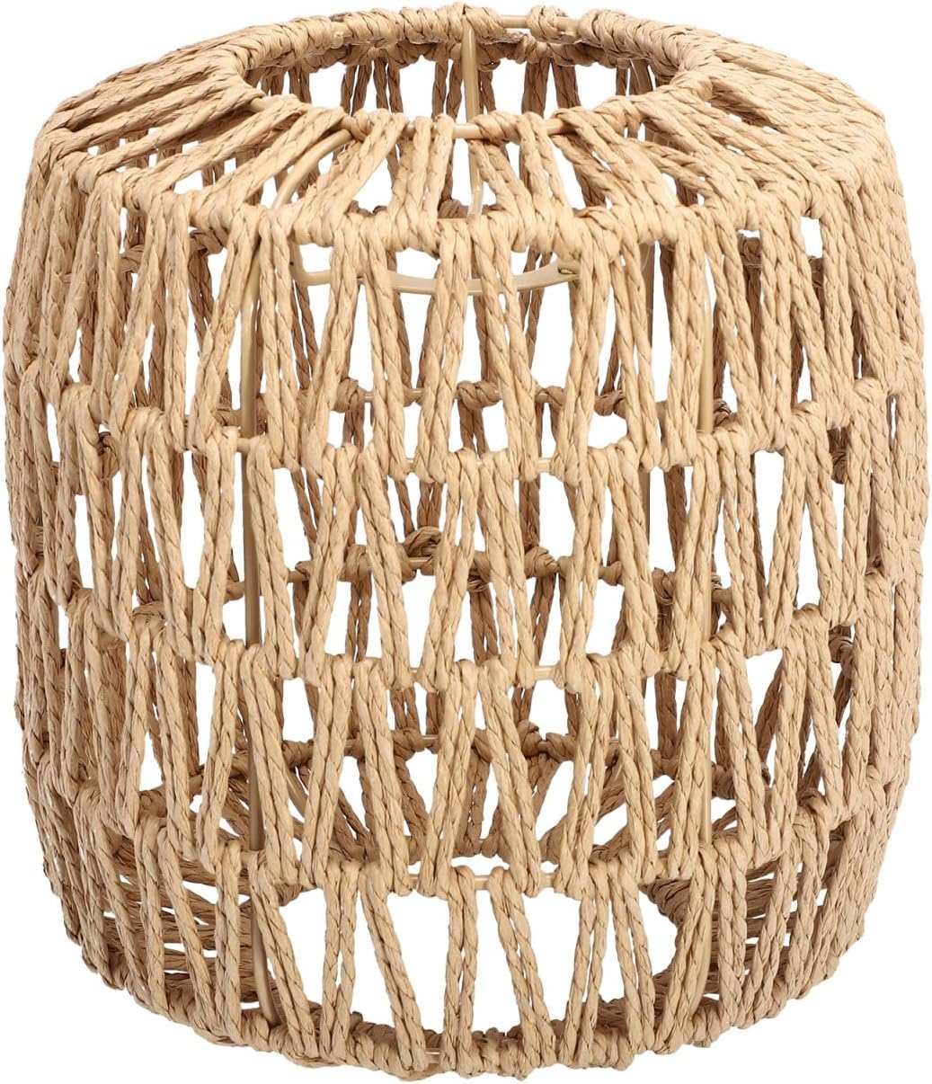 1pcs Lamp Shade Hanging Pendant Light Cover Ceiling Pendant Light Lampshade Imitation Rope Woven Light Shade for Restaurant, Corridor, Room Porches, Hotels, Bars 20X18X18cm
