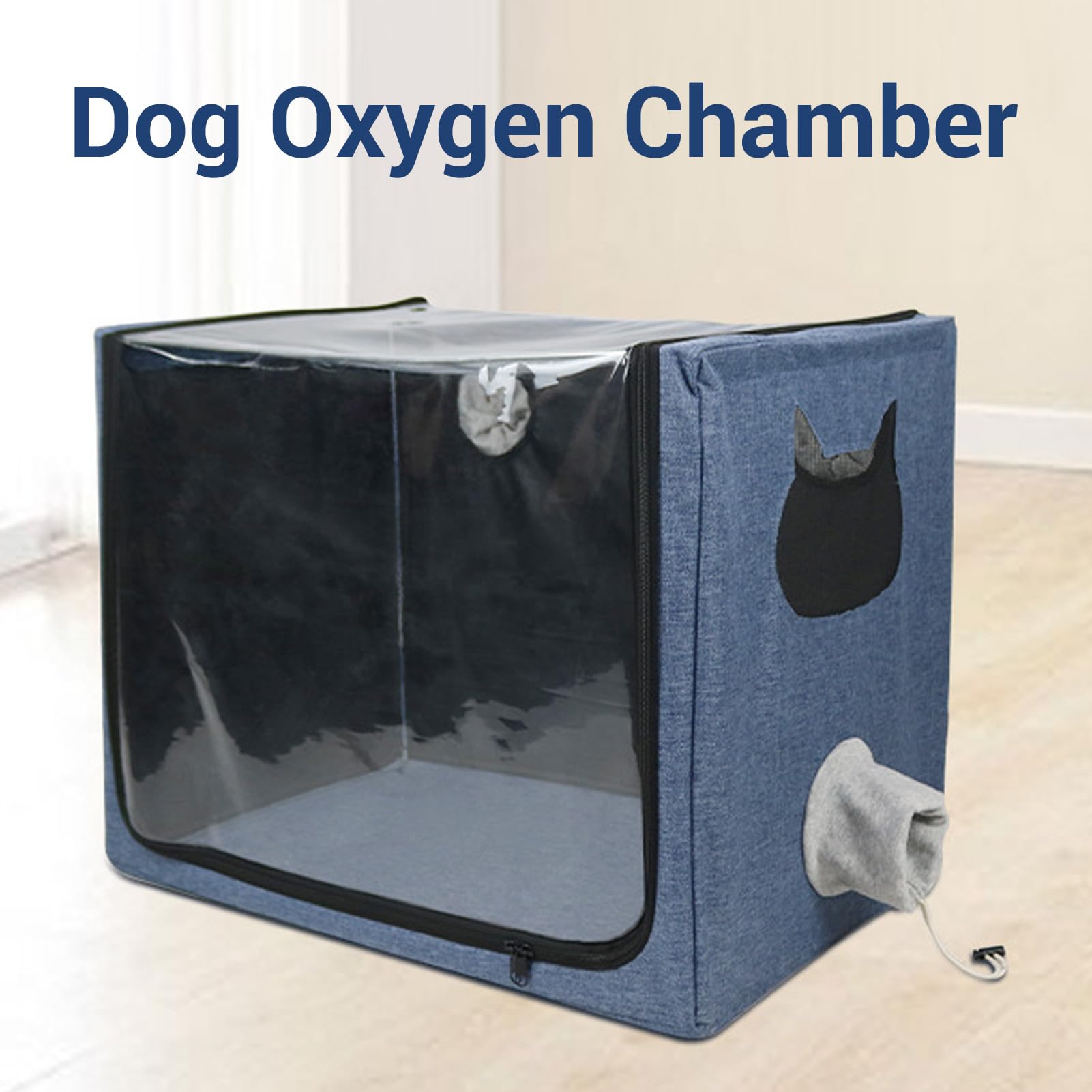 Acouto Fence PVC Oxford Folding Folding Box z podwójną wentylacją dla Psów i Kotów Opieka w Domu lub Szpitala dla Zwierząt Domowych, Komora Tlenu dla Zwierząt Domowych
