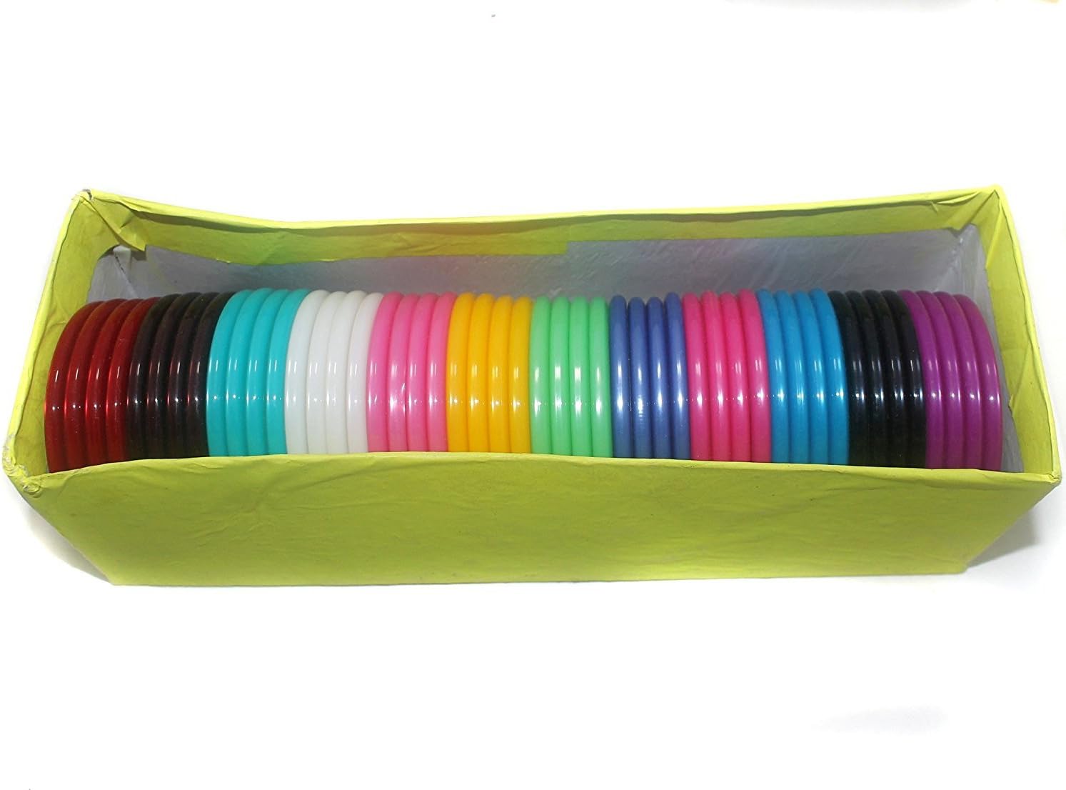 DMS RETAIL Multicolour Plastic Bangles for Silk Thread Jewelry Making (Size-2.6) -24 Pieces Box