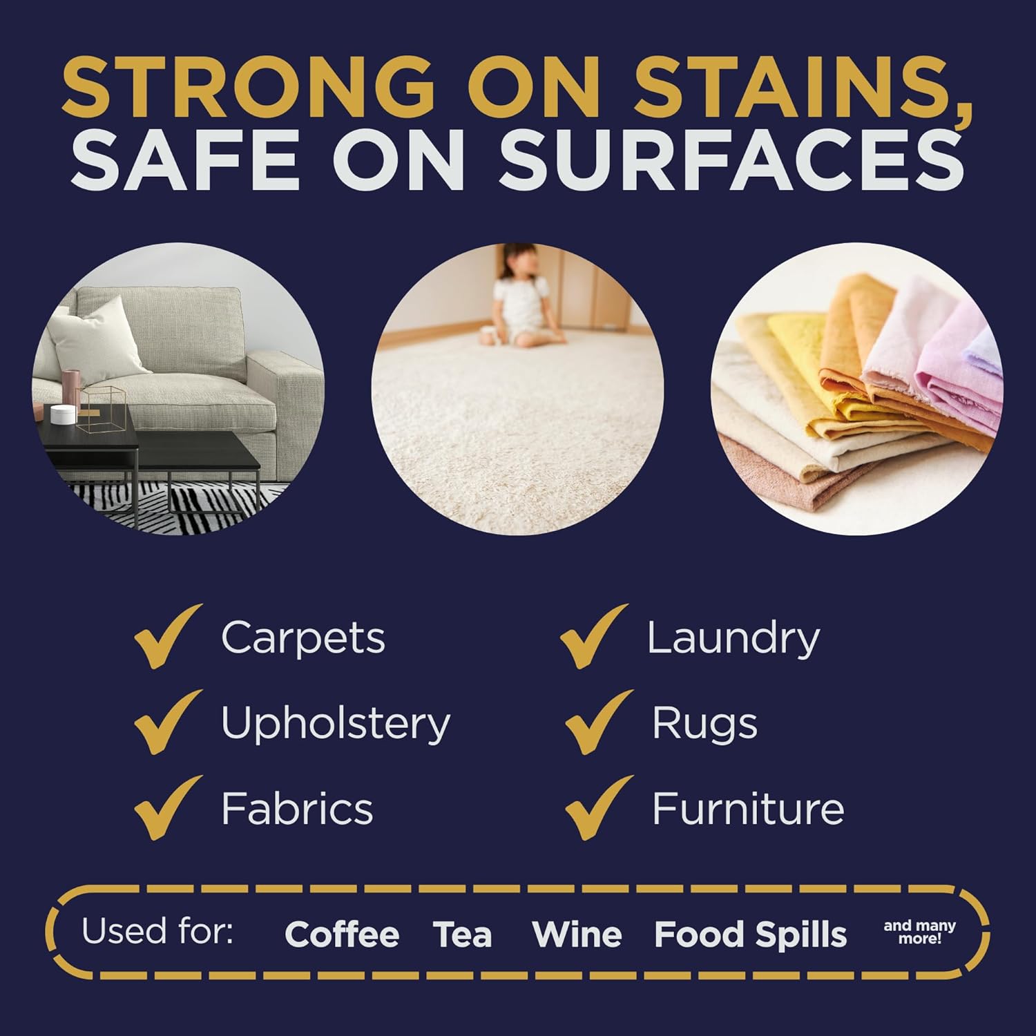 Pro’s Choice Stain Magic, Professional Grade Upholstery & Carpet Stain Remover for Clothes Laundry & Tough Organic Stains, Effective Fabric Spot Cleaner for Red Wine, Coffee, Tea, Pet Stains & More