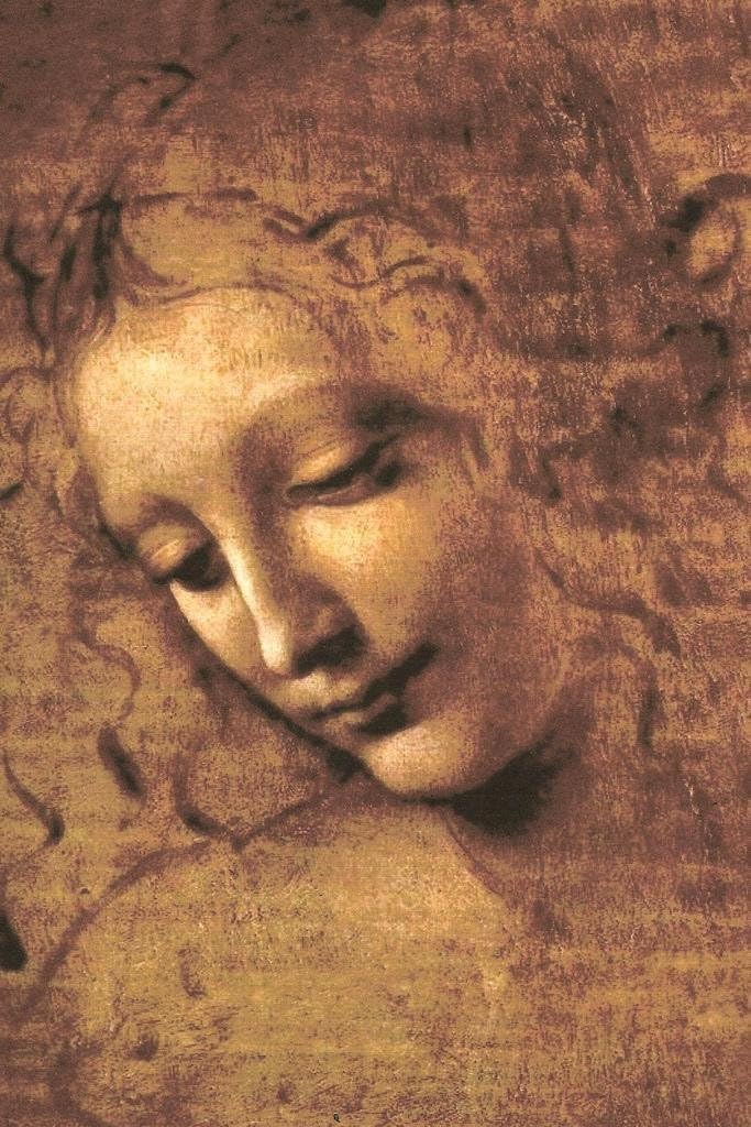 Laminated Leonardo Da Vinci Poster La Scapigliata Renaissance Painting Circa 1506 Head of A Woman High Style Poster Dry Erase Wall Art 24x36