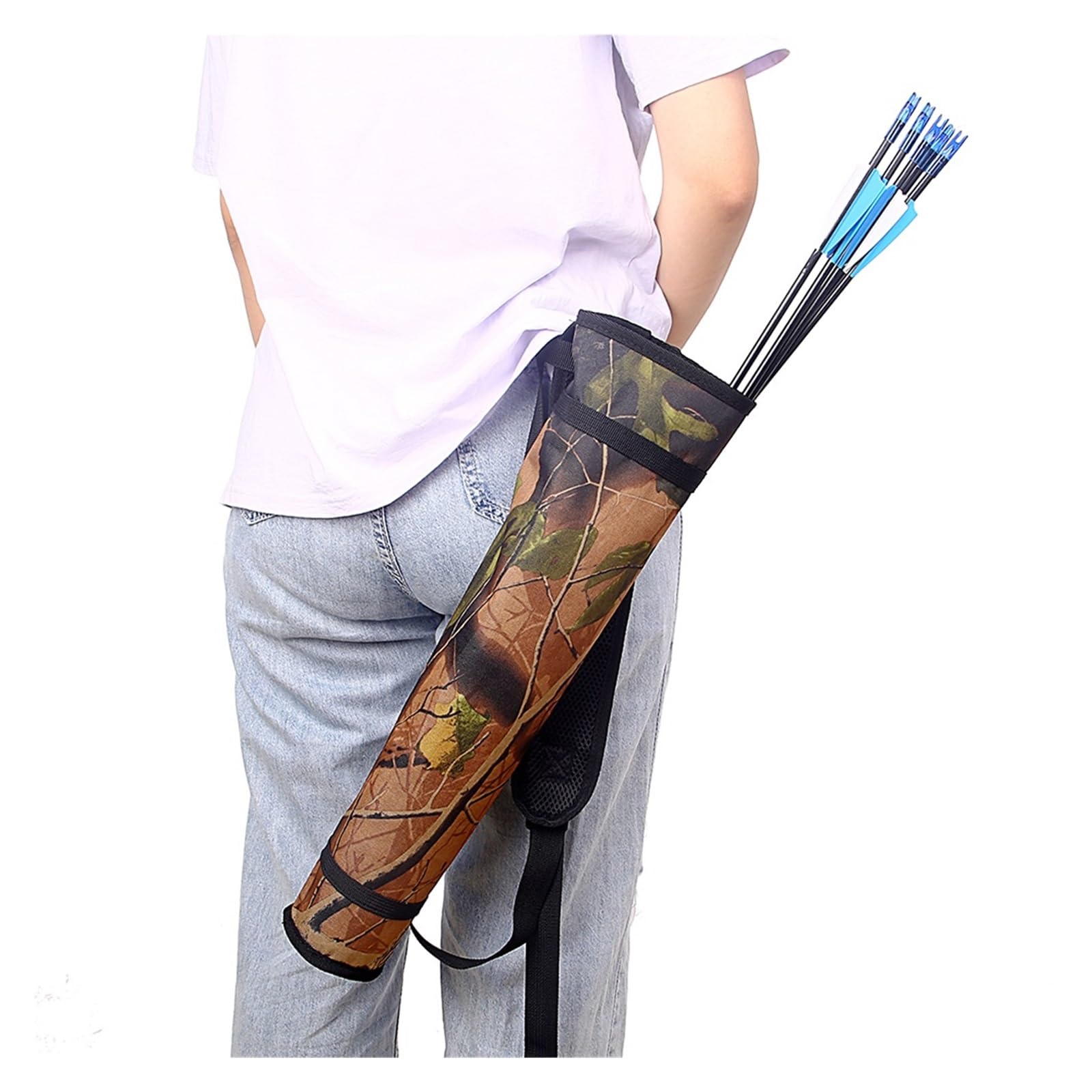 MRKU Borsa Porta frecce da tiro con L'Arco, Comoda e Regolabile, con Tubo per Il Trasporto a Tracolla o da Appendere in Vita, Ideale per la Pratica del tiro al Bersaglio.
