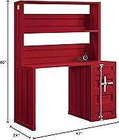 Vista 16 de Acme Escritorio y gabinete de metal de carga con estante en blanco