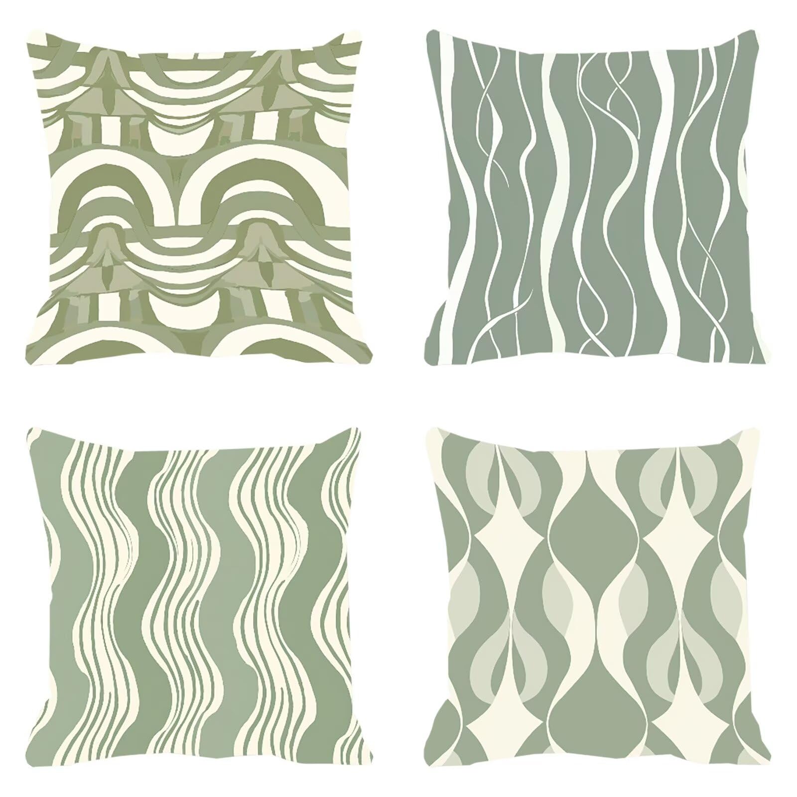 Taie oreiller canapé vert sauge 50x50 pour salon de jardin