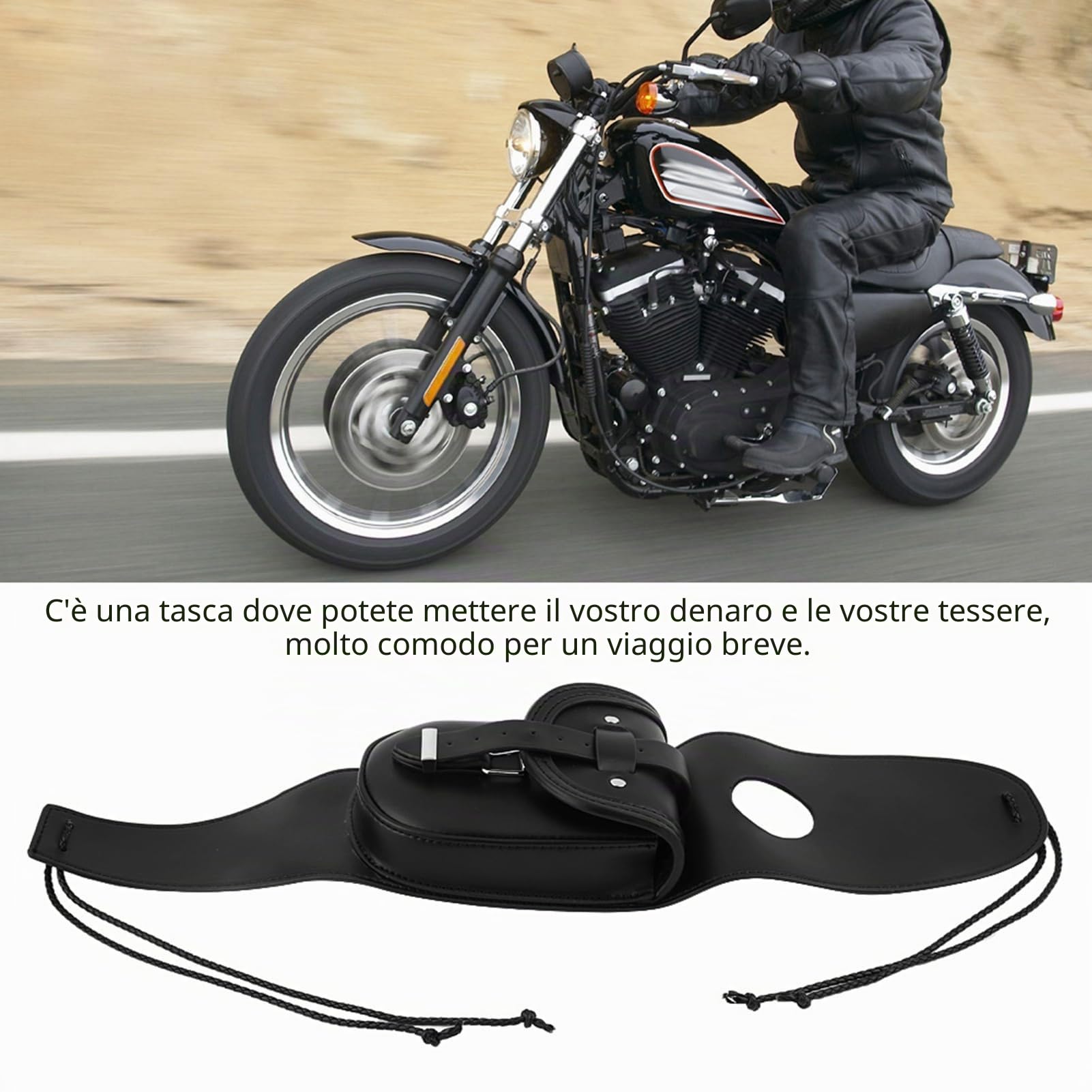 Borsa serbatoio carburante vera pelle Aramox per moto XL 883 1200