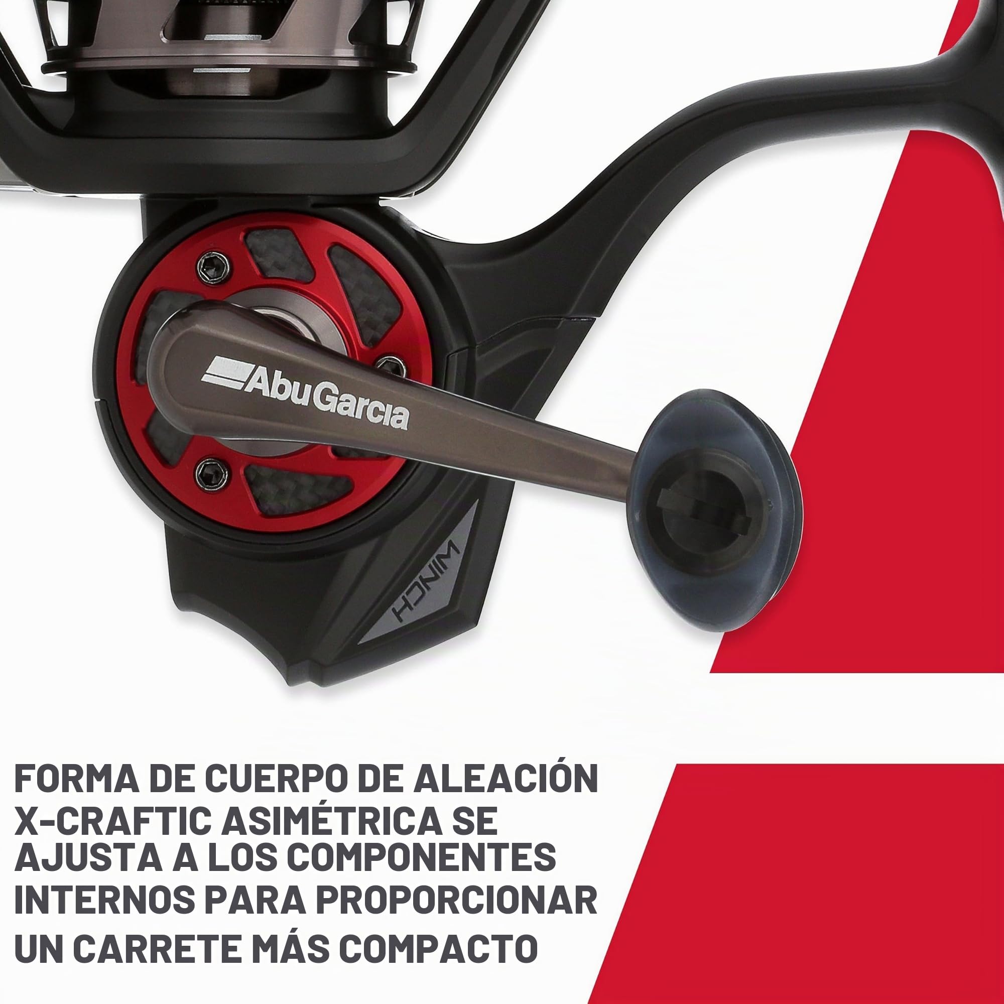 Abu Garcia Carrete Giratorio, carretes giratorios Revo Winch, Pesca de Depredadores, Pescador de Agua Dulce, Perca, Lucio, lucioperca, Negro, Robusto y Ligero, 9+1 rodamientos, 30