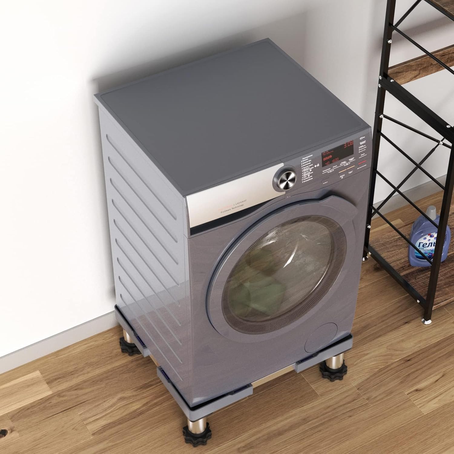 DEWEL Base para Lavadora, Base Ajustable para Frigorífico, Lavavajillas, Congelador, Mueble de Cocina y Electrodomésticos Estáticos (Ajustable 45-67 cm, Altura 13-17 cm)