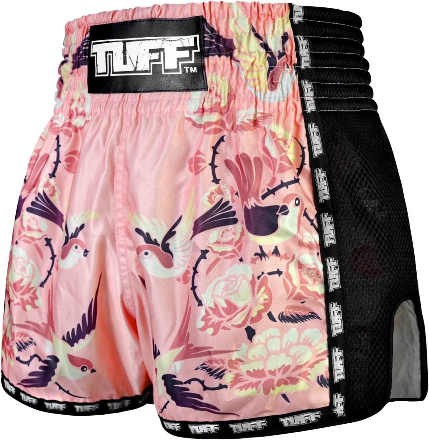 Tuff Sport Retro Muay Thai Shorts Boxing Shorts Classic Slim Cut MMA Kickboxing Workout Set Clothing Training (M, TUF-MSC123-PNK)