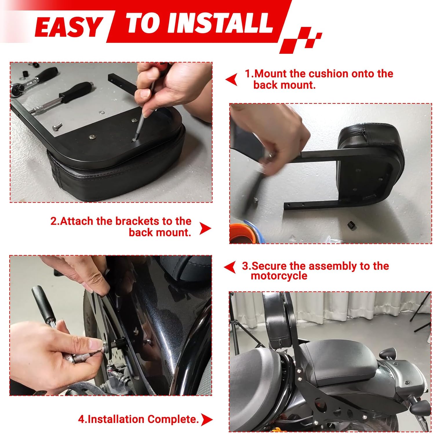 Motorcycle Backrest Sissy Bar for Rebel 1100 CMX1100 2021 2022 2023 2024 2025 2026 Detachable Quick Driver Passenger Rear Rest