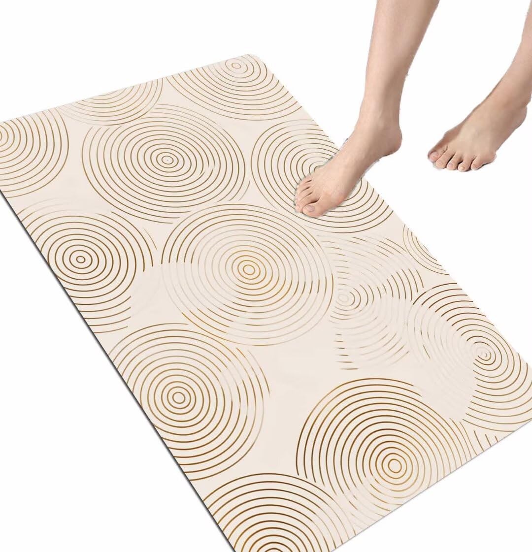 Tapis de bain en pierre de 16 x 32 pouces pour une douche moderne et propre