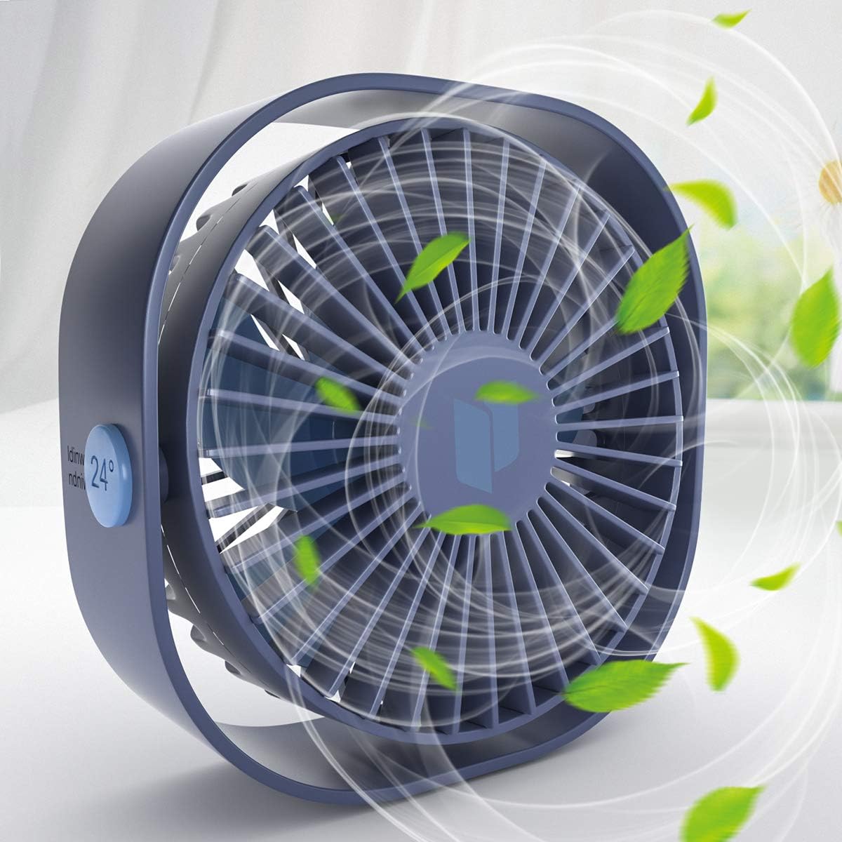 USB Fan, RenFox USB Table Fan Mini Desk Fan Three Adjustable Speed Noiseless USB Powered Fan for Home & Office Quiet and Powerful, Cools You Down in Hot Summer, USB Powered (Blue)