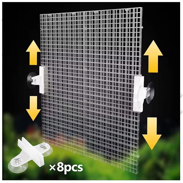 Foto 3 de 6 de Seutmrou 4 Piezas Separador para Acuario con 8 Clips de Ventosas y 24 Soportes