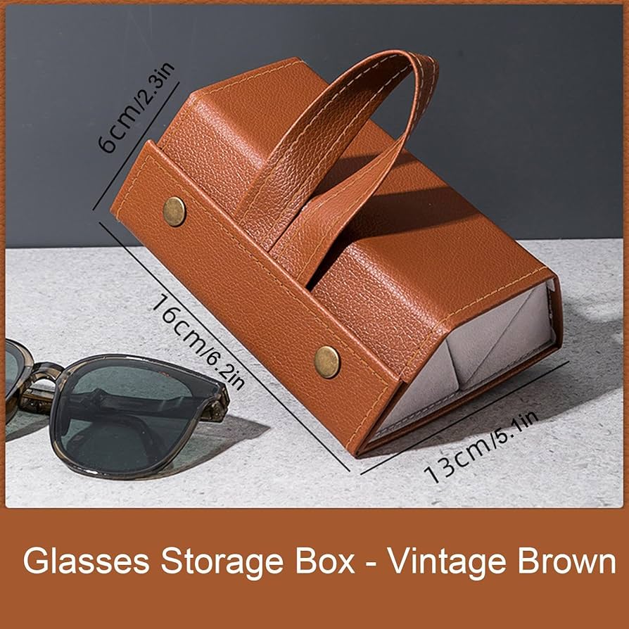 Bukere トラベルサングラスオーガナイザーケース、PUレザー調節