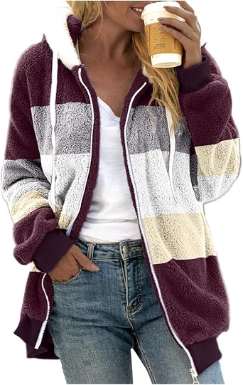 Lolvmvchi Winter Coats For Women 2023 Trendy Splicing Warm Winter Lined Hoodie Snow Coat Jacket Outwear With