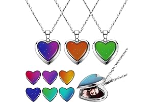 Heart Mood Locket Necklace for Girls Lockets Necklace for Kids