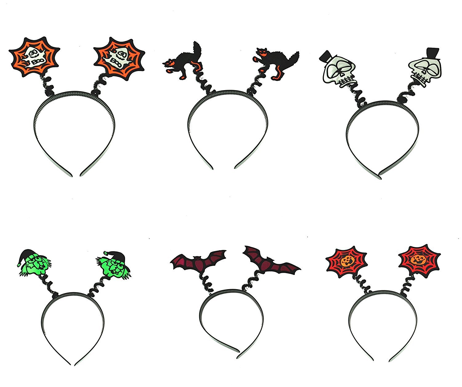 Zac's Alter Ego Pack of 6 Assorted Halloween Head Boppers Fancy Dress Headbands