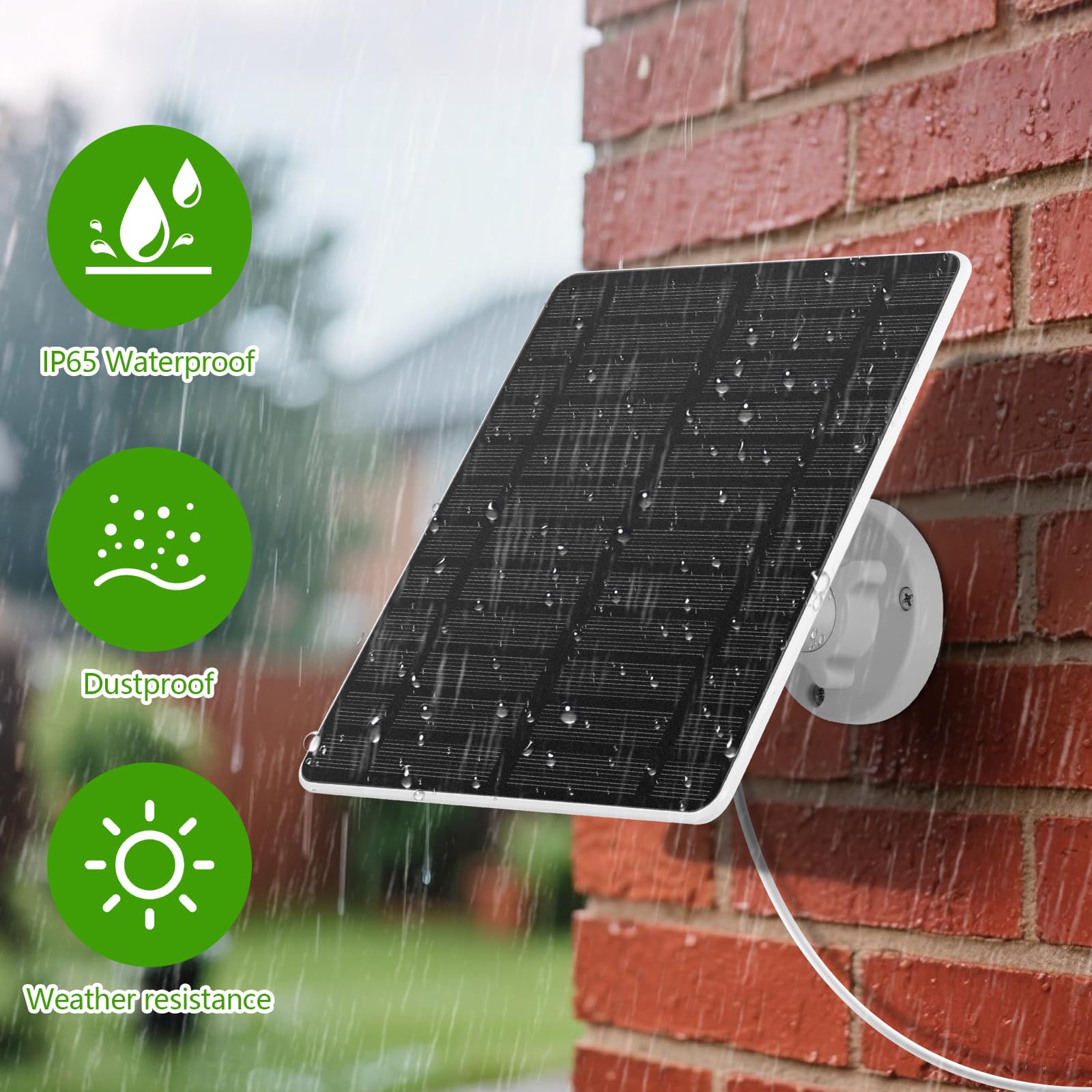 GuKKK Solarpanel für Eufy Kamera,6W Kamera Solarpanel Kompatibel,Kontinuierliche Stromversorgung,IP65 wasserdicht Solarpanel für Security euf-Cam,2C/2C Pro,2/2Pro,E20/E40 Kamera-Aufladung