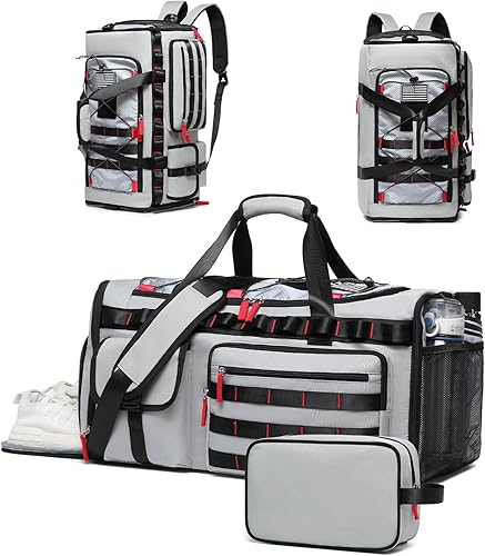 MCBD Bolsas de gimnasio para hombres y mujeres, mochila deportiva de viaje de 45 litros con zapatos y compartimento para laptop, bolsa de transporte