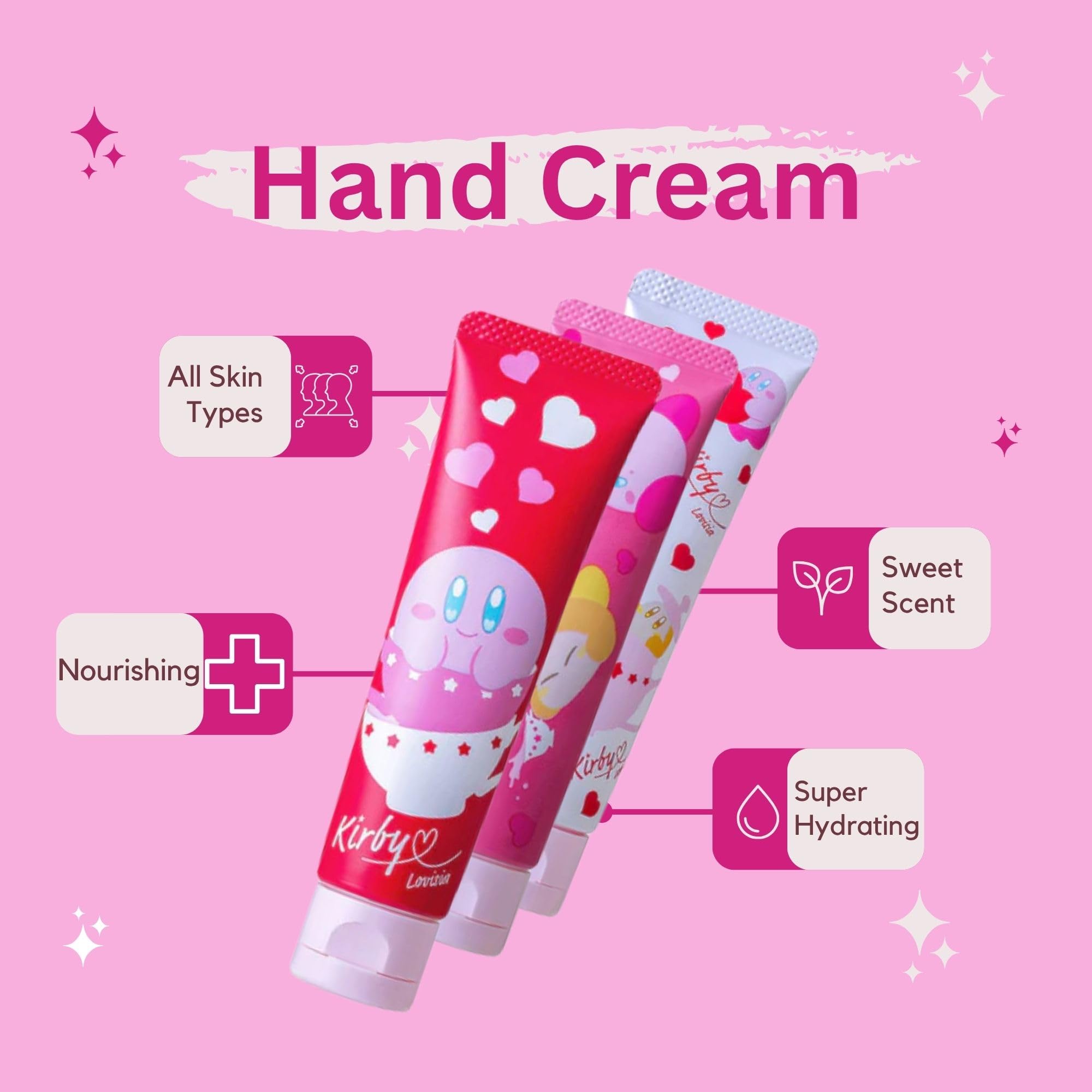 Amazon.com : Lovisia Kirby 3EA Cute Hand Cream for Women, Small