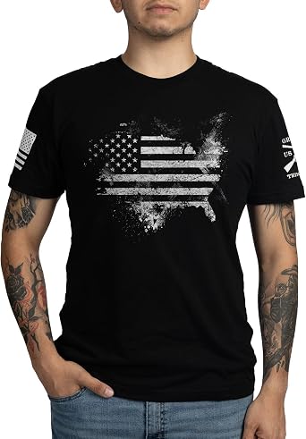 Grunt Style American Acid - USA Flag Graphic Tee, Patriotic Shirt - Men's Short Sleeve T-Shirt