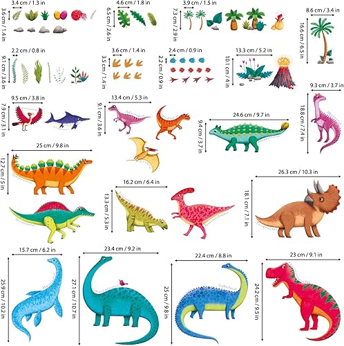 Miniatura 6 de DECOWALL DS9-2115 Calcomanías de pared de dinosaurios grandes para niños, niños, guardería, dormitorio, sala de estar, aula, sala de juegos,