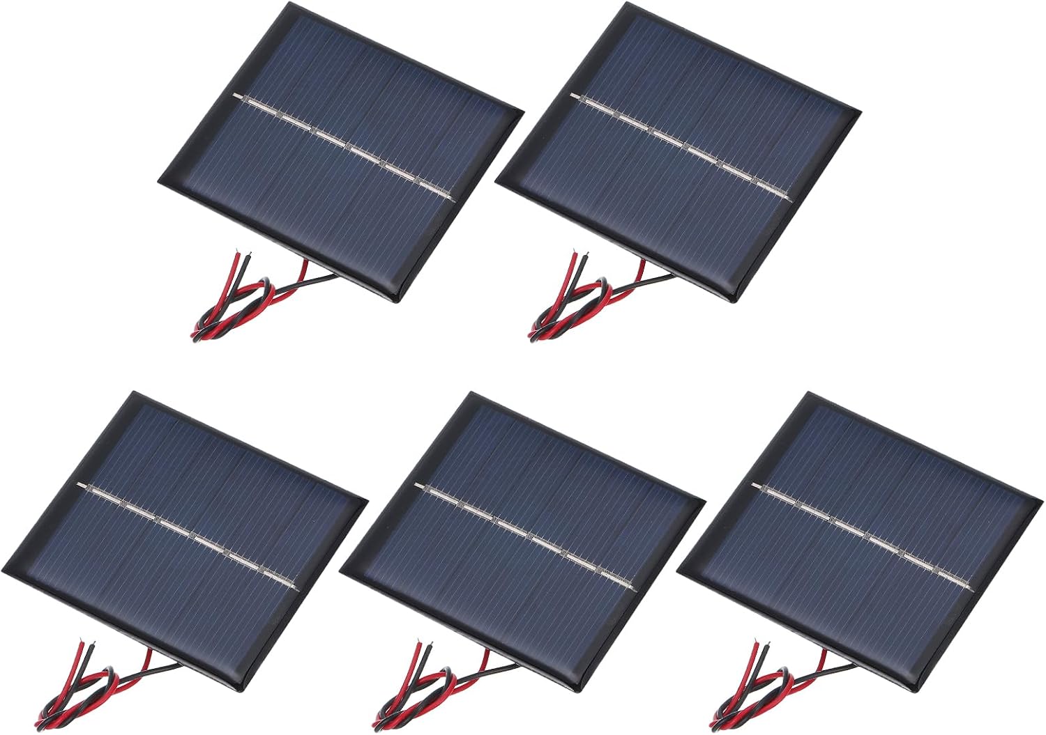 MECCANIXITY 5 Pcs 3V 0.45W 150mA Mini Solar Panels with 2 Cable