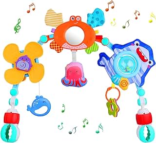 MUSIC MOBILE Baby Arch Pram Toys Clip on Cot Activity Bar fo