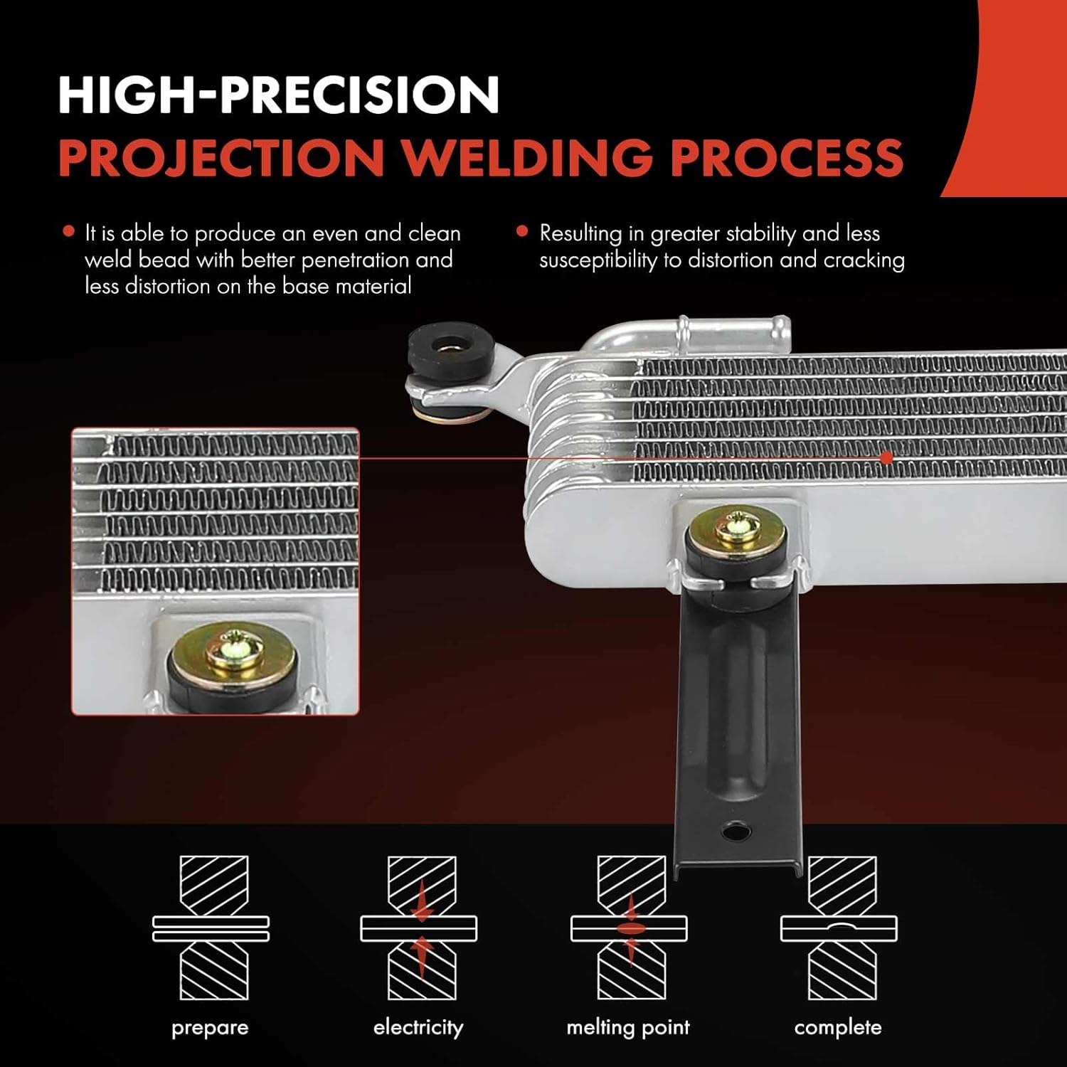 A-Premium Automatic Transmission Oil Cooler Compatible with Kia Sportage 2005 2006 2007 2008 2009 2010, Stack-Up