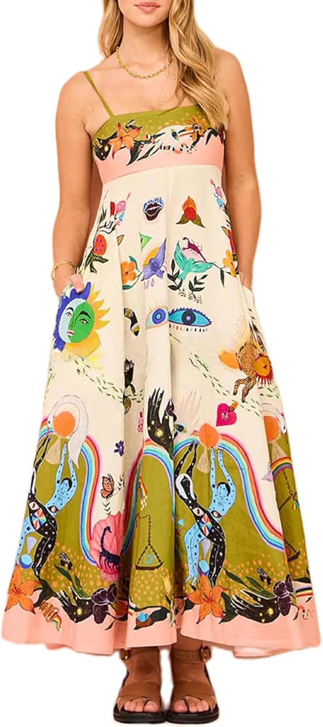 Luchtige lange zomer-maxi-jurk met een vloeiende silhouet – Zelda